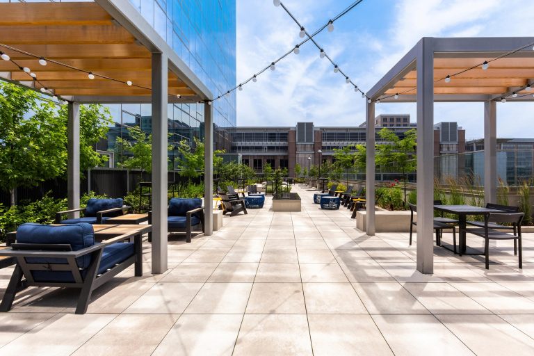 Second pergola seating view.