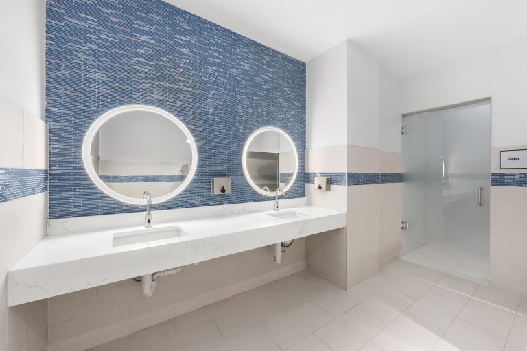 Fitness center showers.