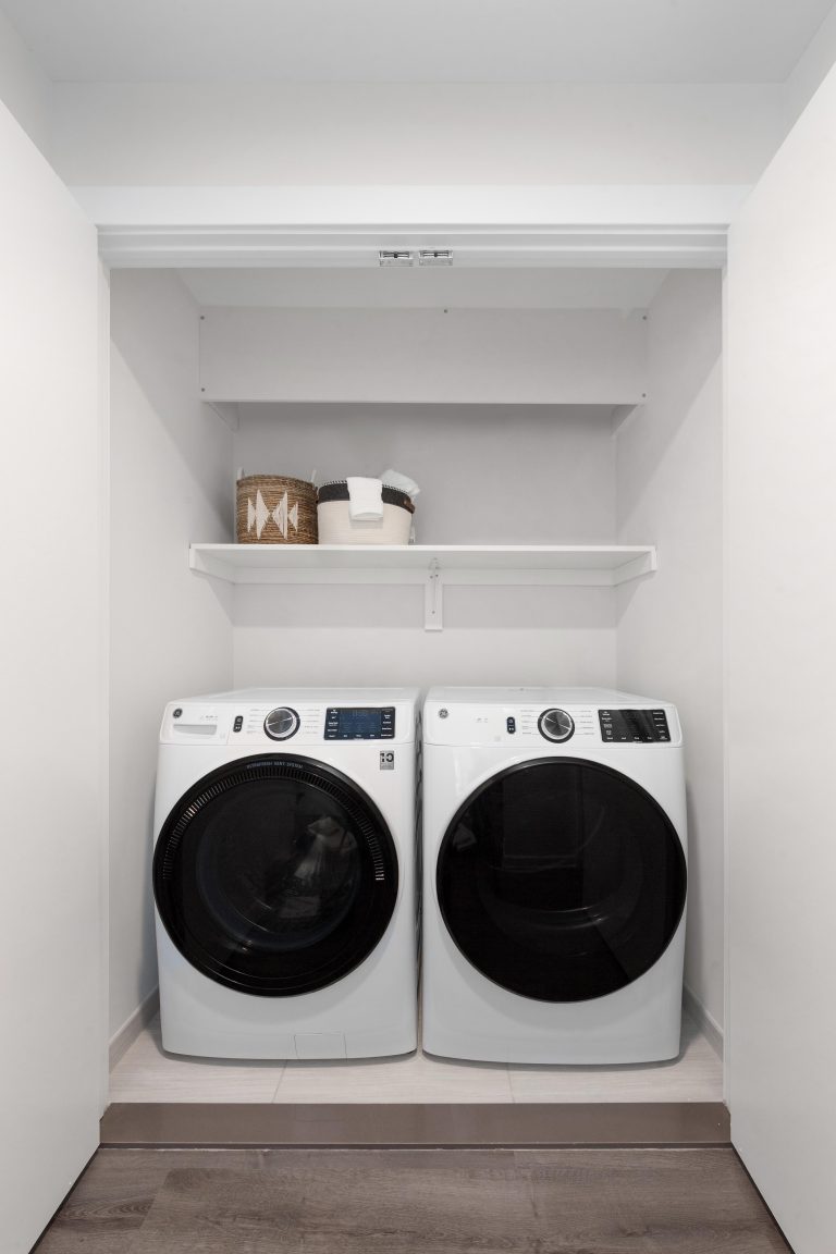 In-unit washer and dryer.